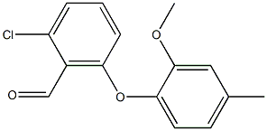 2-chloro-6-(2-methoxy-4-methylphenoxy)benzaldehyde Struktur