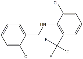 2-chloro-N-[(2-chlorophenyl)methyl]-6-(trifluoromethyl)aniline Struktur