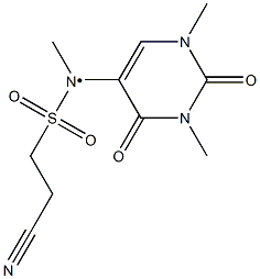 2-cyano-N-(1,3-dimethyl-2,4-dioxo-1,2,3,4-tetrahydropyrimidin-5-yl)-N-methylethane-1-sulfonamido Struktur