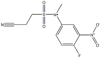 2-cyano-N-(4-fluoro-3-nitrophenyl)-N-methylethane-1-sulfonamido Struktur