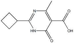 2-cyclobutyl-4-methyl-6-oxo-1,6-dihydropyrimidine-5-carboxylic acid Struktur