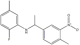 2-fluoro-5-methyl-N-[1-(4-methyl-3-nitrophenyl)ethyl]aniline Struktur