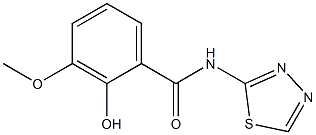 2-hydroxy-3-methoxy-N-(1,3,4-thiadiazol-2-yl)benzamide Struktur