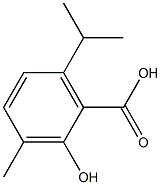 2-hydroxy-3-methyl-6-(propan-2-yl)benzoic acid Struktur