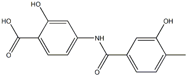 2-hydroxy-4-[(3-hydroxy-4-methylbenzoyl)amino]benzoic acid Struktur