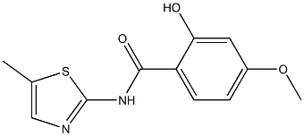 2-hydroxy-4-methoxy-N-(5-methyl-1,3-thiazol-2-yl)benzamide Struktur