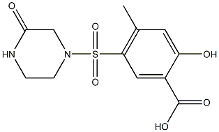 2-hydroxy-4-methyl-5-[(3-oxopiperazine-1-)sulfonyl]benzoic acid Struktur