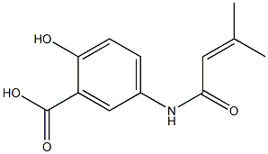 2-hydroxy-5-(3-methylbut-2-enamido)benzoic acid Struktur