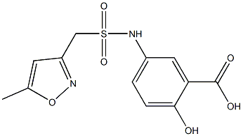 2-hydroxy-5-[(5-methyl-1,2-oxazol-3-yl)methanesulfonamido]benzoic acid Struktur