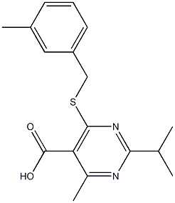 2-isopropyl-4-methyl-6-[(3-methylbenzyl)thio]pyrimidine-5-carboxylic acid Struktur