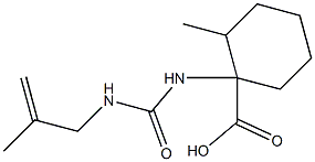 2-methyl-1-({[(2-methylprop-2-enyl)amino]carbonyl}amino)cyclohexanecarboxylic acid Struktur