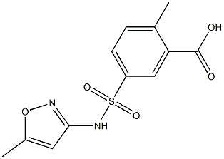 2-methyl-5-[(5-methyl-1,2-oxazol-3-yl)sulfamoyl]benzoic acid Struktur