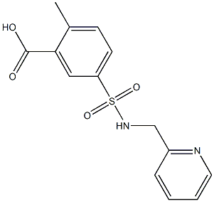 2-methyl-5-[(pyridin-2-ylmethyl)sulfamoyl]benzoic acid Struktur