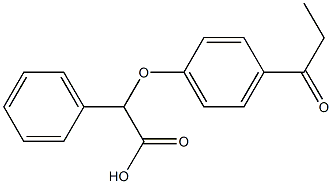 2-phenyl-2-(4-propanoylphenoxy)acetic acid Struktur