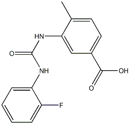 3-({[(2-fluorophenyl)amino]carbonyl}amino)-4-methylbenzoic acid Struktur