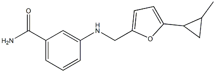 3-({[5-(2-methylcyclopropyl)furan-2-yl]methyl}amino)benzamide Struktur