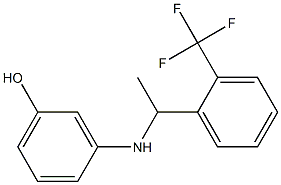 3-({1-[2-(trifluoromethyl)phenyl]ethyl}amino)phenol Struktur