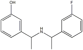 3-(1-{[1-(3-fluorophenyl)ethyl]amino}ethyl)phenol Struktur