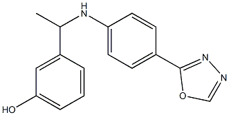 3-(1-{[4-(1,3,4-oxadiazol-2-yl)phenyl]amino}ethyl)phenol Struktur