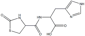 3-(1H-imidazol-4-yl)-2-[(2-oxo-1,3-thiazolidin-4-yl)formamido]propanoic acid Struktur