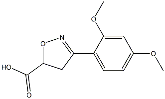 3-(2,4-dimethoxyphenyl)-4,5-dihydro-1,2-oxazole-5-carboxylic acid Struktur