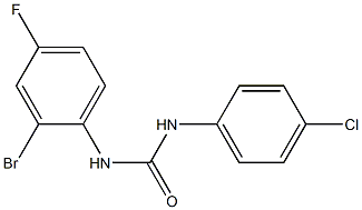 3-(2-bromo-4-fluorophenyl)-1-(4-chlorophenyl)urea Struktur