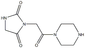 3-(2-oxo-2-piperazin-1-ylethyl)imidazolidine-2,4-dione Struktur