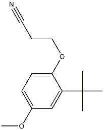 3-(2-tert-butyl-4-methoxyphenoxy)propanenitrile Struktur