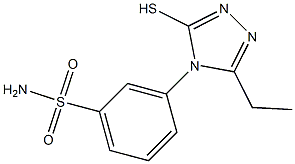 3-(3-ethyl-5-sulfanyl-4H-1,2,4-triazol-4-yl)benzene-1-sulfonamide Struktur