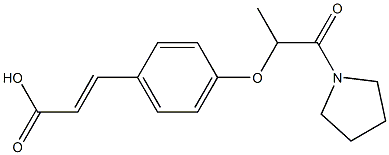 3-(4-{[1-oxo-1-(pyrrolidin-1-yl)propan-2-yl]oxy}phenyl)prop-2-enoic acid Struktur