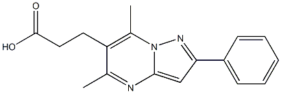 3-(5,7-dimethyl-2-phenylpyrazolo[1,5-a]pyrimidin-6-yl)propanoic acid Struktur