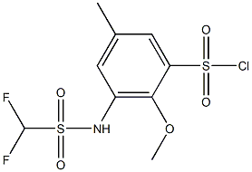 3-(difluoromethanesulfonamido)-2-methoxy-5-methylbenzene-1-sulfonyl chloride Struktur