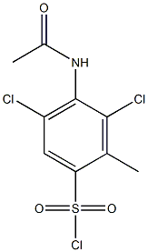 3,5-dichloro-4-acetamido-2-methylbenzene-1-sulfonyl chloride Struktur