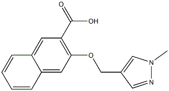 3-[(1-methyl-1H-pyrazol-4-yl)methoxy]naphthalene-2-carboxylic acid Struktur