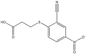 3-[(2-cyano-4-nitrophenyl)thio]propanoic acid Struktur