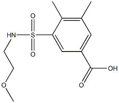 3-[(2-methoxyethyl)sulfamoyl]-4,5-dimethylbenzoic acid Struktur