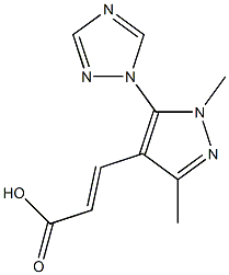 3-[1,3-dimethyl-5-(1H-1,2,4-triazol-1-yl)-1H-pyrazol-4-yl]prop-2-enoic acid Struktur