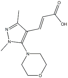 3-[1,3-dimethyl-5-(morpholin-4-yl)-1H-pyrazol-4-yl]prop-2-enoic acid Struktur