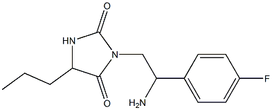 3-[2-amino-2-(4-fluorophenyl)ethyl]-5-propylimidazolidine-2,4-dione Struktur