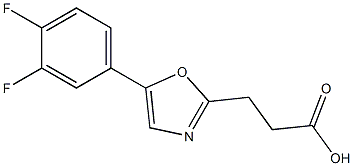 3-[5-(3,4-difluorophenyl)-1,3-oxazol-2-yl]propanoic acid Struktur