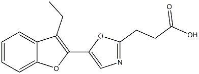 3-[5-(3-ethyl-1-benzofuran-2-yl)-1,3-oxazol-2-yl]propanoic acid Struktur