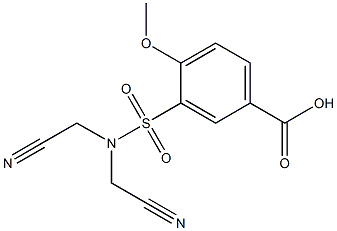 3-[bis(cyanomethyl)sulfamoyl]-4-methoxybenzoic acid Struktur