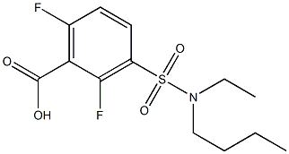 3-[butyl(ethyl)sulfamoyl]-2,6-difluorobenzoic acid Struktur