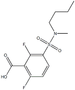 3-[butyl(methyl)sulfamoyl]-2,6-difluorobenzoic acid Struktur