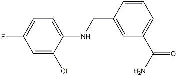 3-{[(2-chloro-4-fluorophenyl)amino]methyl}benzamide Struktur