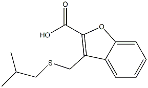 3-{[(2-methylpropyl)sulfanyl]methyl}-1-benzofuran-2-carboxylic acid Struktur