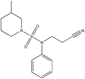 3-{[(3-methylpiperidine-1-)sulfonyl](phenyl)amino}propanenitrile Struktur