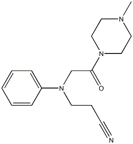 3-{[2-(4-methylpiperazin-1-yl)-2-oxoethyl](phenyl)amino}propanenitrile Struktur