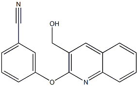 3-{[3-(hydroxymethyl)quinolin-2-yl]oxy}benzonitrile Struktur