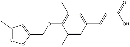 3-{3,5-dimethyl-4-[(3-methyl-1,2-oxazol-5-yl)methoxy]phenyl}prop-2-enoic acid Struktur